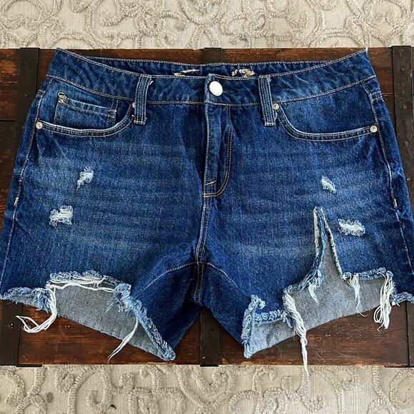 Seven Dark Wash Denim Cutoffs 4" Inseam Size 8 - Picture 1 of 3